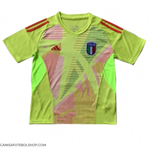 Camisa de time de futebol Itália Goleiro Replicas 1º Equipamento Europeu 2024 Manga Curta